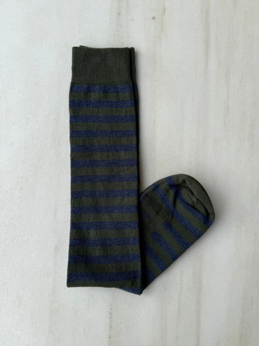 NUEVO Calcetín rayitas Caza y Azul jeans