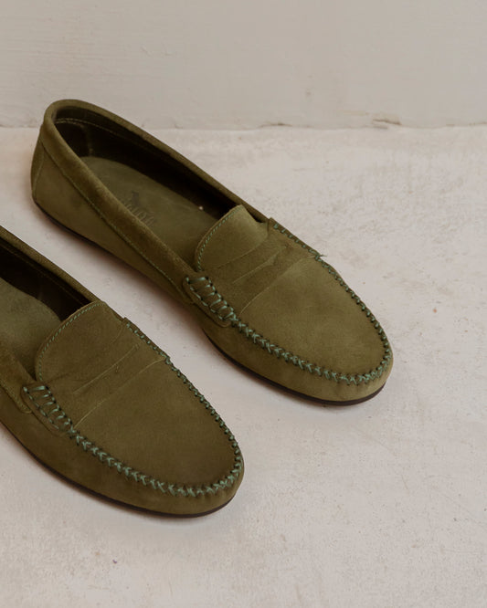 Mocasines ante verde