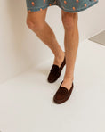 Load image into Gallery viewer, Chocolate suede loafers
