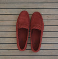 Load image into Gallery viewer, Burgundy suede loafers
