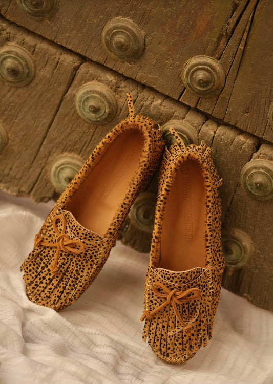 Mocasines piel flecos Topos mini