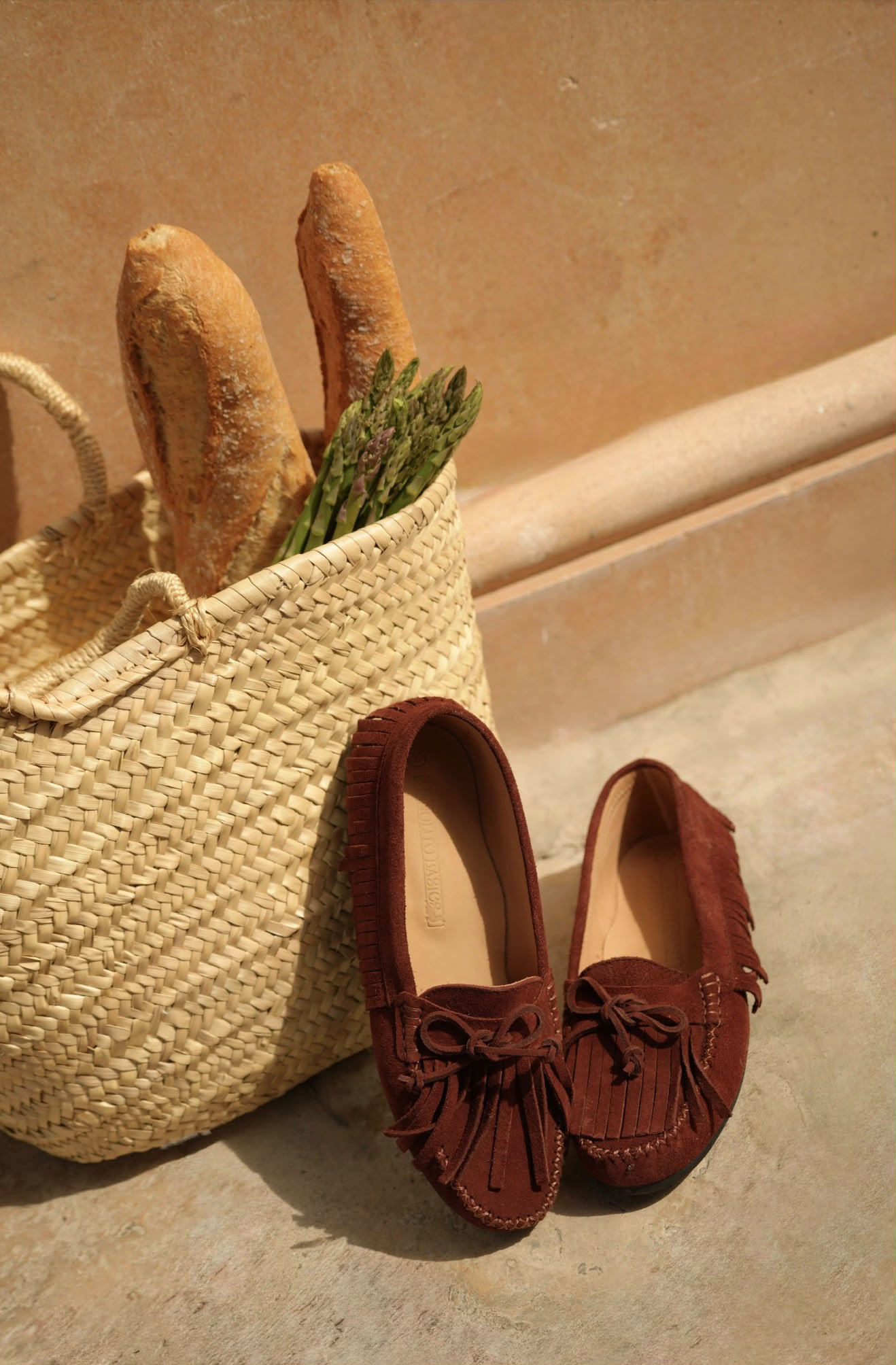 Mocasines ante flecos Terracota
