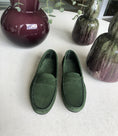 Load image into Gallery viewer, Green suede loafers
