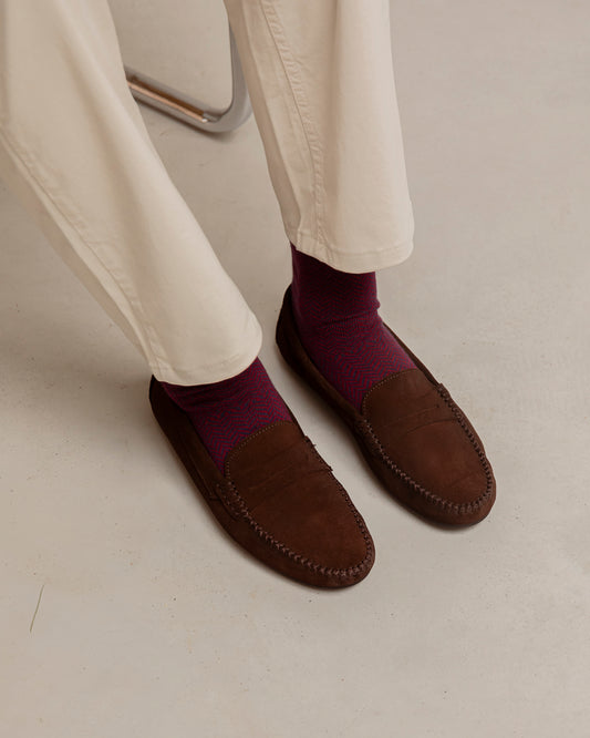 Mocasines ante chocolate