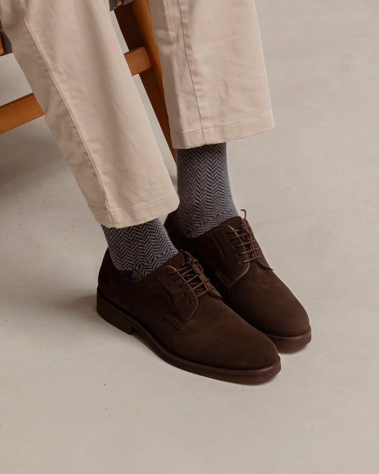 Calcetín espiga alto duo de azul marino y claro